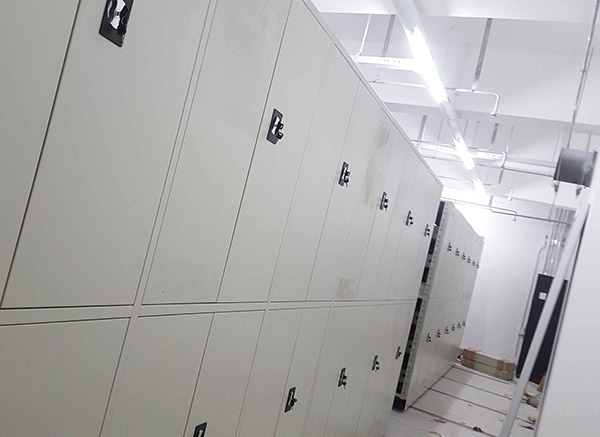 海發密集架產品案例:深圳大學檔案館 密集架安裝現場